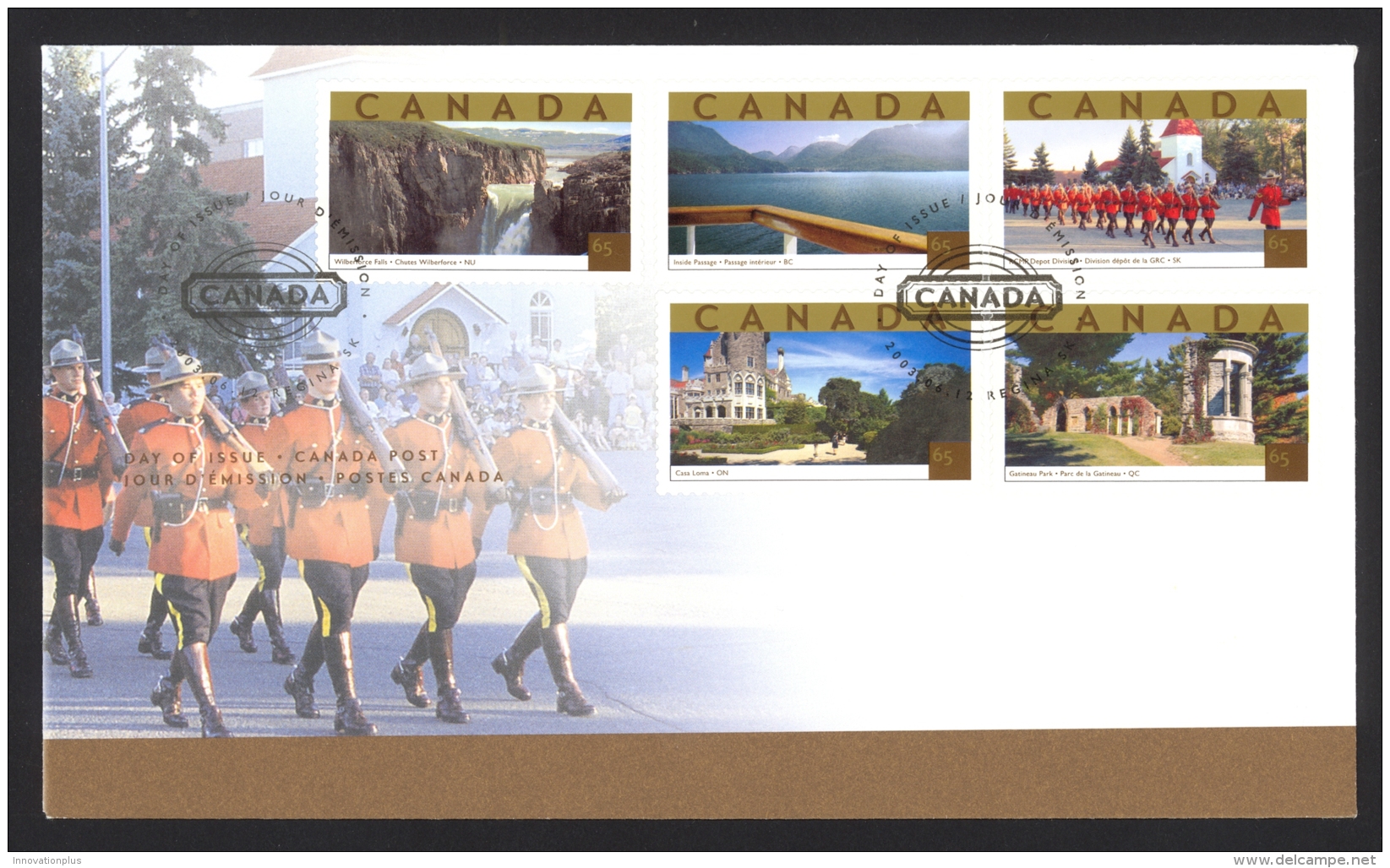 Canada Sc# 1989a-1989e FDC Combination 2003 06.12 Tourist Attractions - 2001-2010