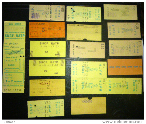 TICKETS  DE  METRO ET SNCF  LOT DE 29 TICKETS  ANCIENS   LOT N°25 - Autres & Non Classés