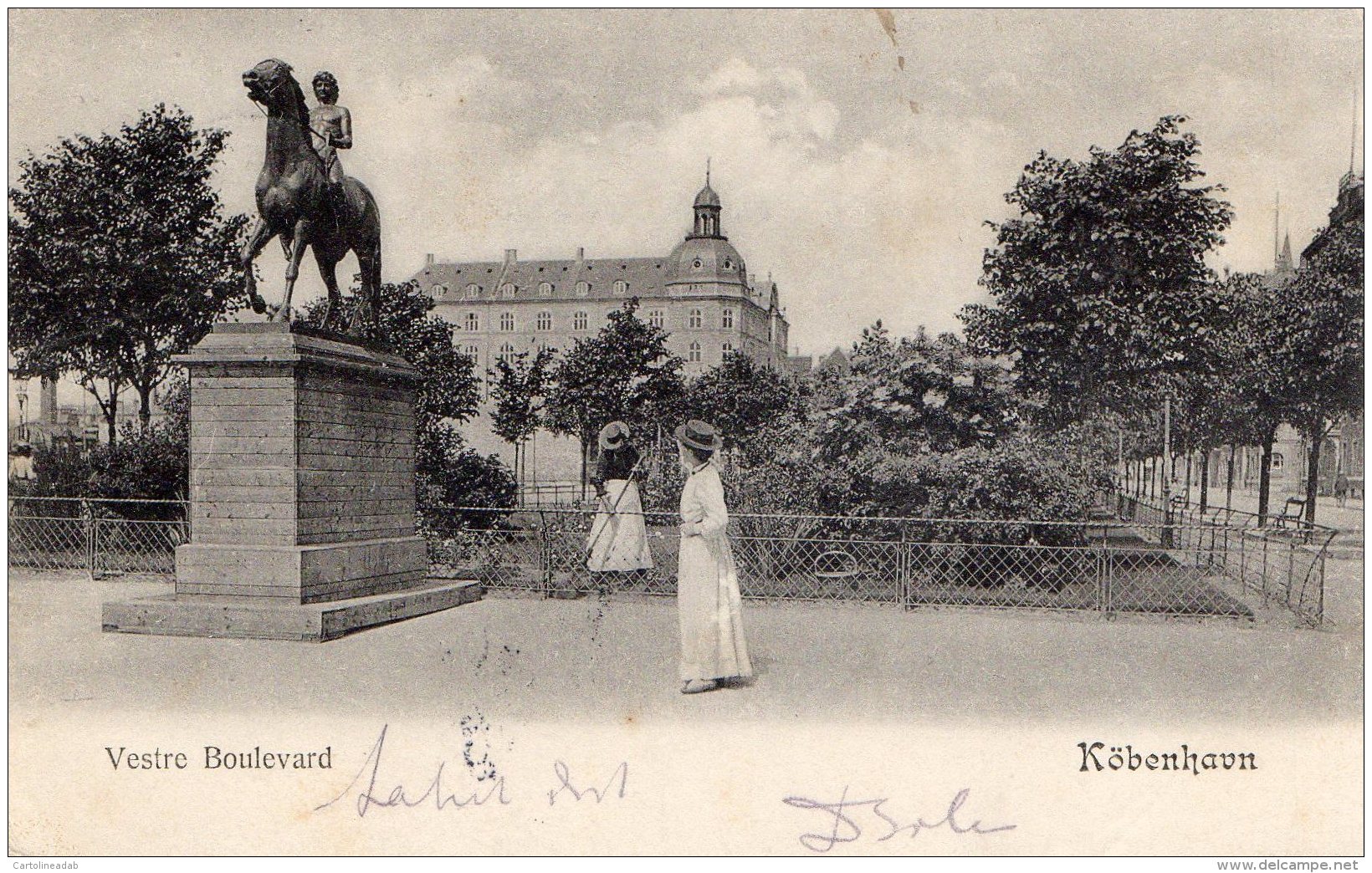 [DC9851] CPA - DANIMARCA - KOBENHAVN - VESTRE BOULEVARD - Viaggiata 1904 - Old Postcard - Danimarca