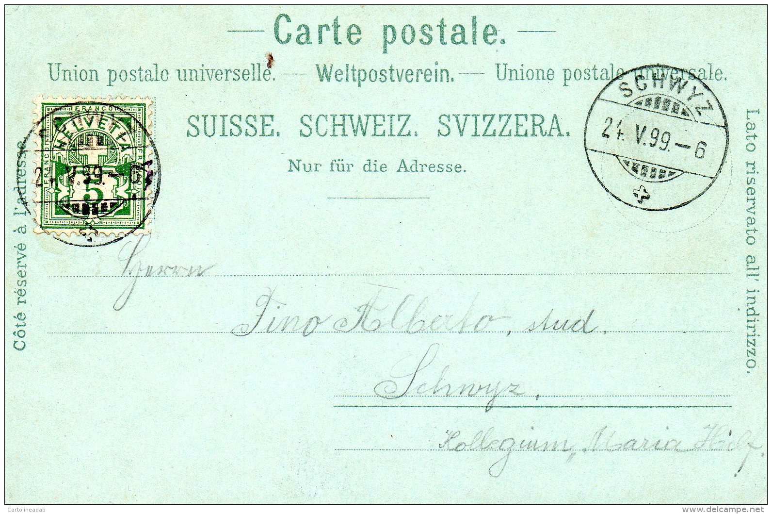 [DC9907] CPA - SVIZZERA - GRUSS AUS BRUNNEN - Viaggiata 1899 - Old Postcard - Altri & Non Classificati