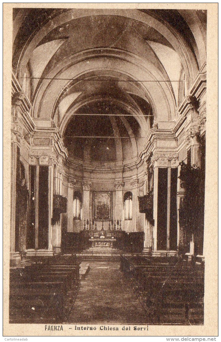 [DC9934] CPA - FAENZA - INTERNO CHIESA DEI SERVI - Non Viaggiata - Old Postcard - Faenza