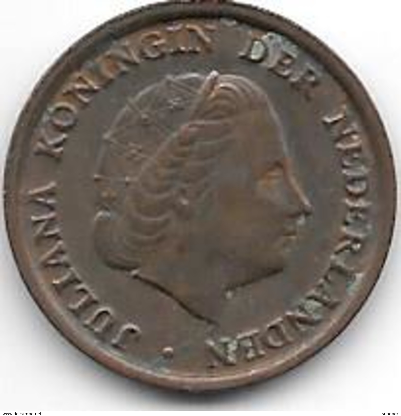 Netherlands 1 Cent 1966 Large Date Km 180   Xf+ - 1 Centavos