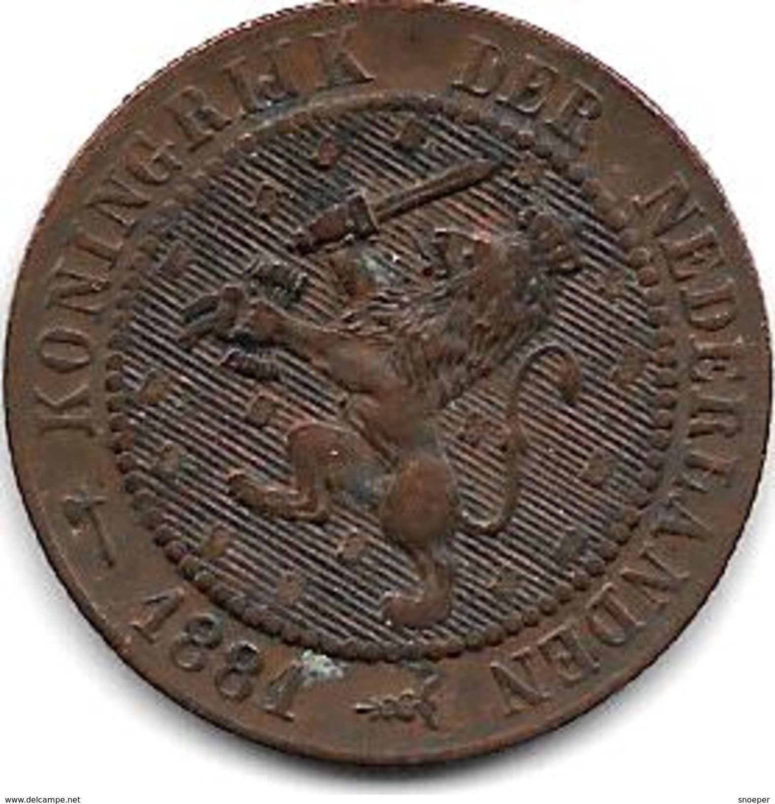 *netherlands 2,5 Cents 1881 Km 108   Vf+ !! - 1849-1890 : Willem III