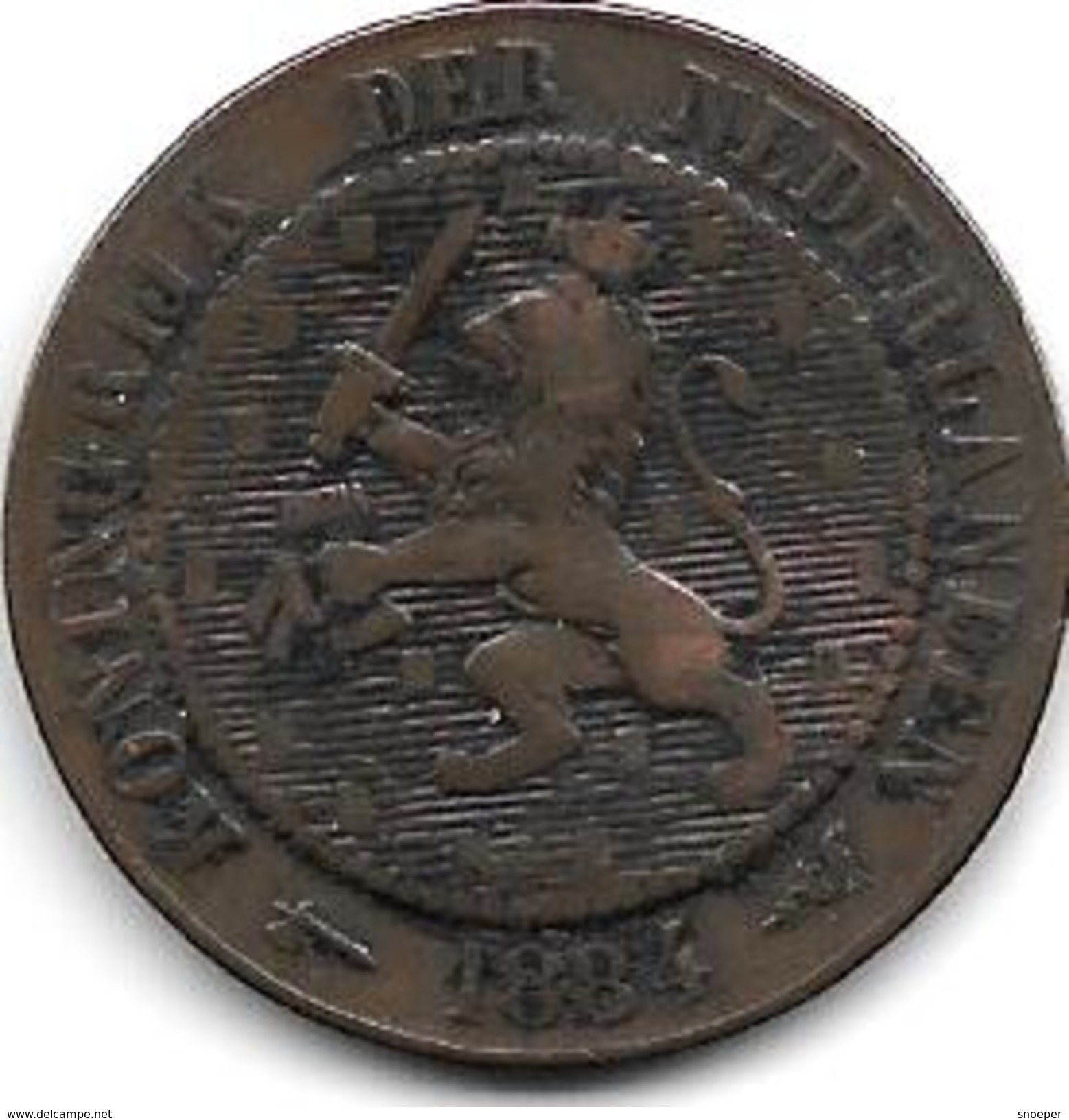 *netherlands 2,5 Cents 1884 Km 108   Fr+ - 1849-1890: Willem III.