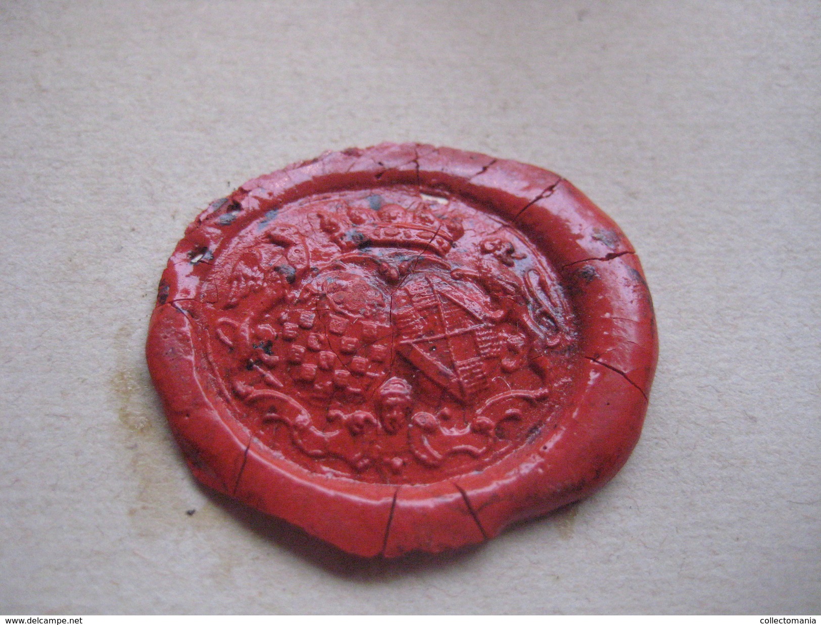 zegels van was - wax seals - lakzegels collection, 2cm à 4cm, before 1900 - sceaux de cire - adel familiekunde