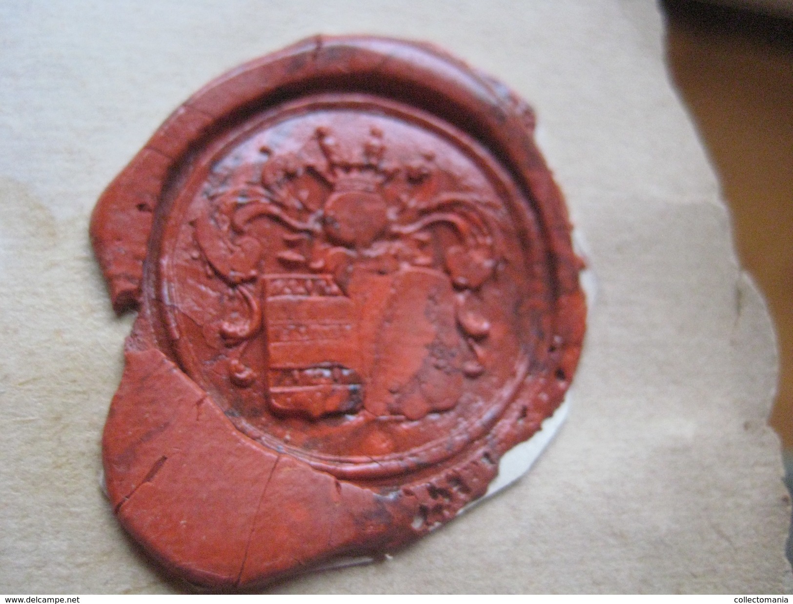 zegels van was - wax seals - lakzegels collection, 2cm à 4cm, before 1900 - sceaux de cire - adel familiekunde