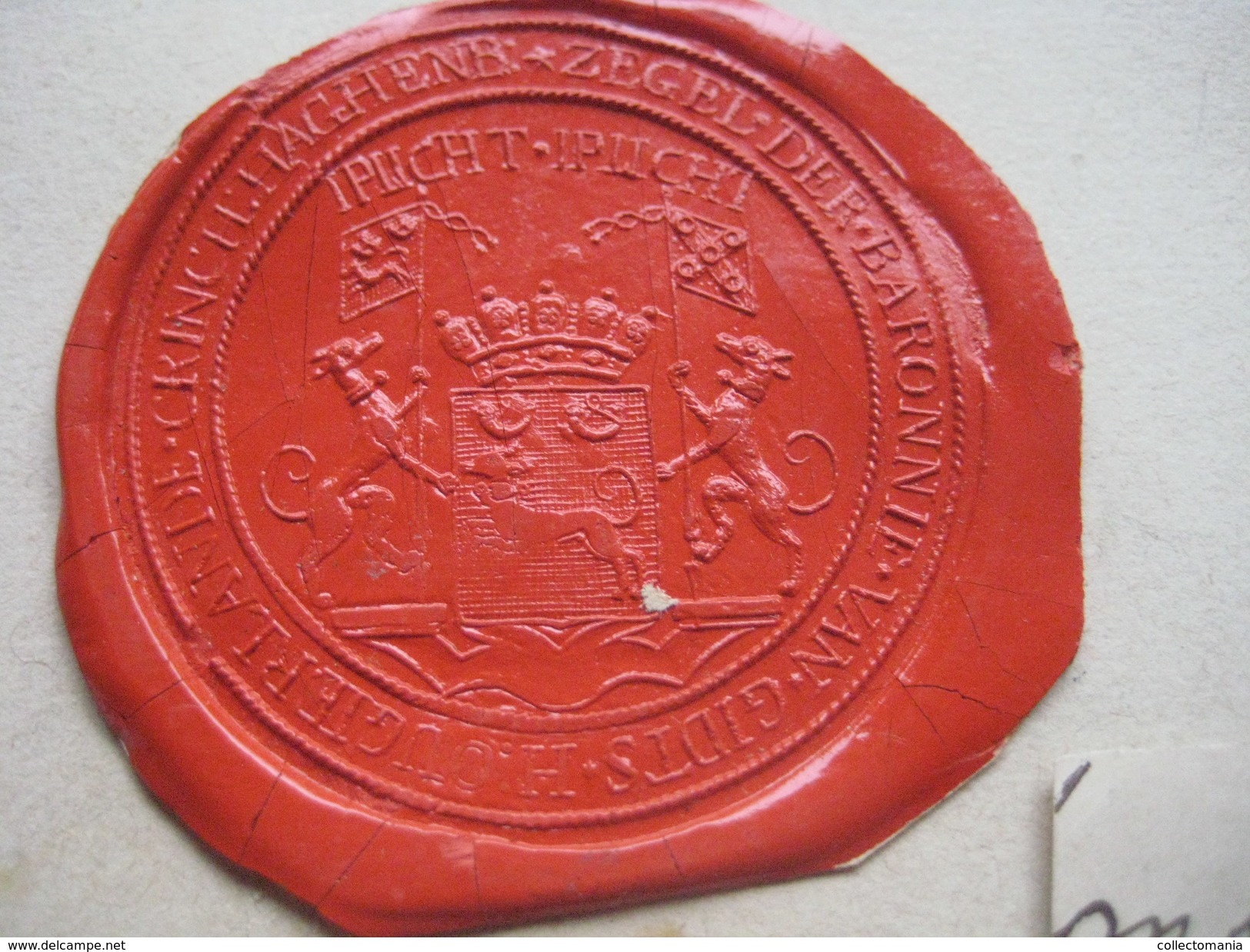 zegels van was - wax seals - lakzegels collection, 2cm à 4cm, before 1900 - sceaux de cire - adel familiekunde