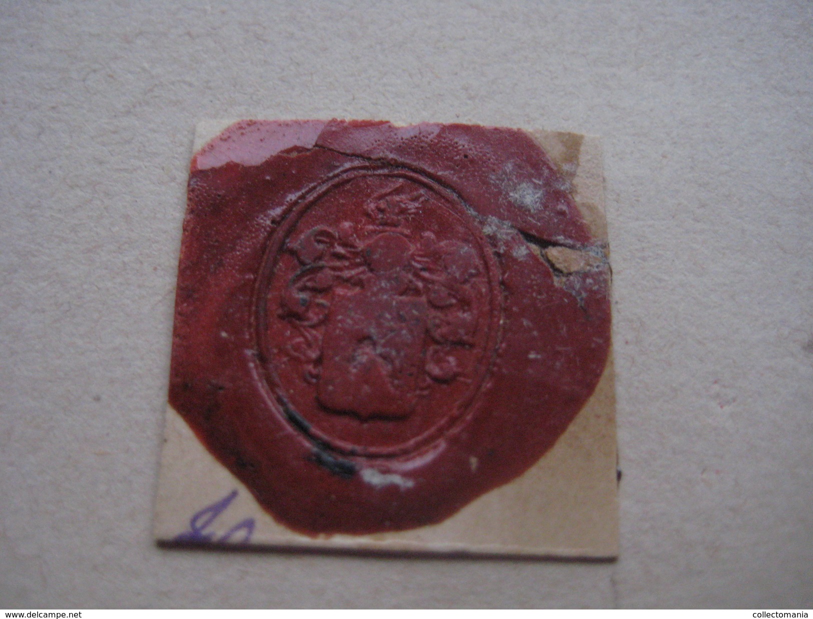 zegels van was - wax seals - lakzegels collection, 2cm à 4cm, before 1900 - sceaux de cire - adel familiekunde