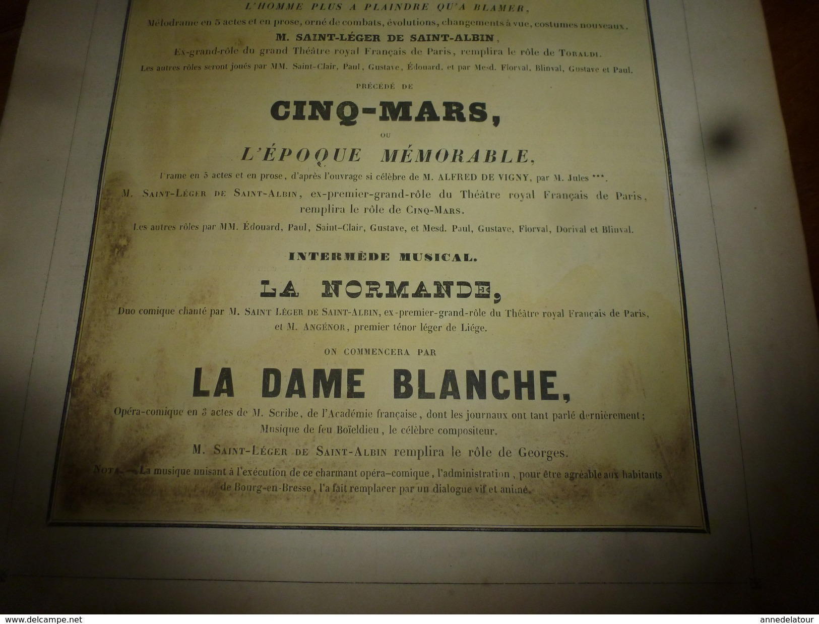 1840 Théâtre De Bourg-en-Bresse :LE BRIGANT DU PONT DU DIABLE (ou L'homme Plus à Plaindre Qu'à Blamer) MUSEE PHILIPON , - 1800 - 1849