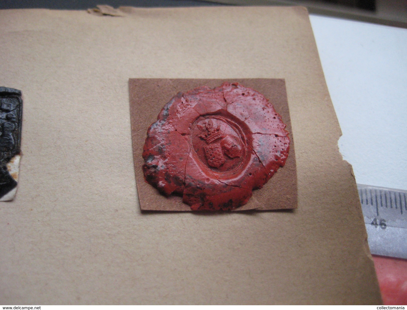 zegels van was - wax seals - lakzegels collection, 2cm à 4cm, before 1900 - sceaux de cire - adel familiekunde