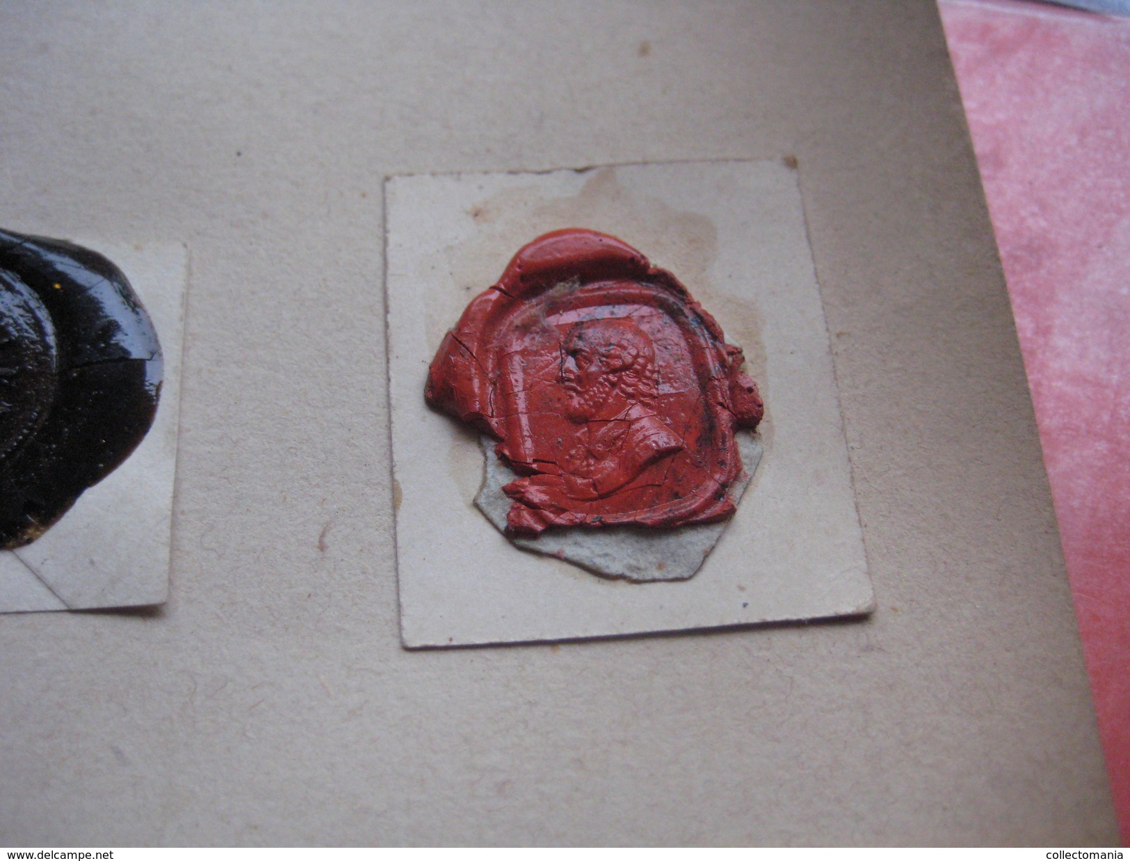 zegels van was - wax seals - lakzegels collection, 2cm à 4cm, before 1900 - sceaux de cire - adel familiekunde