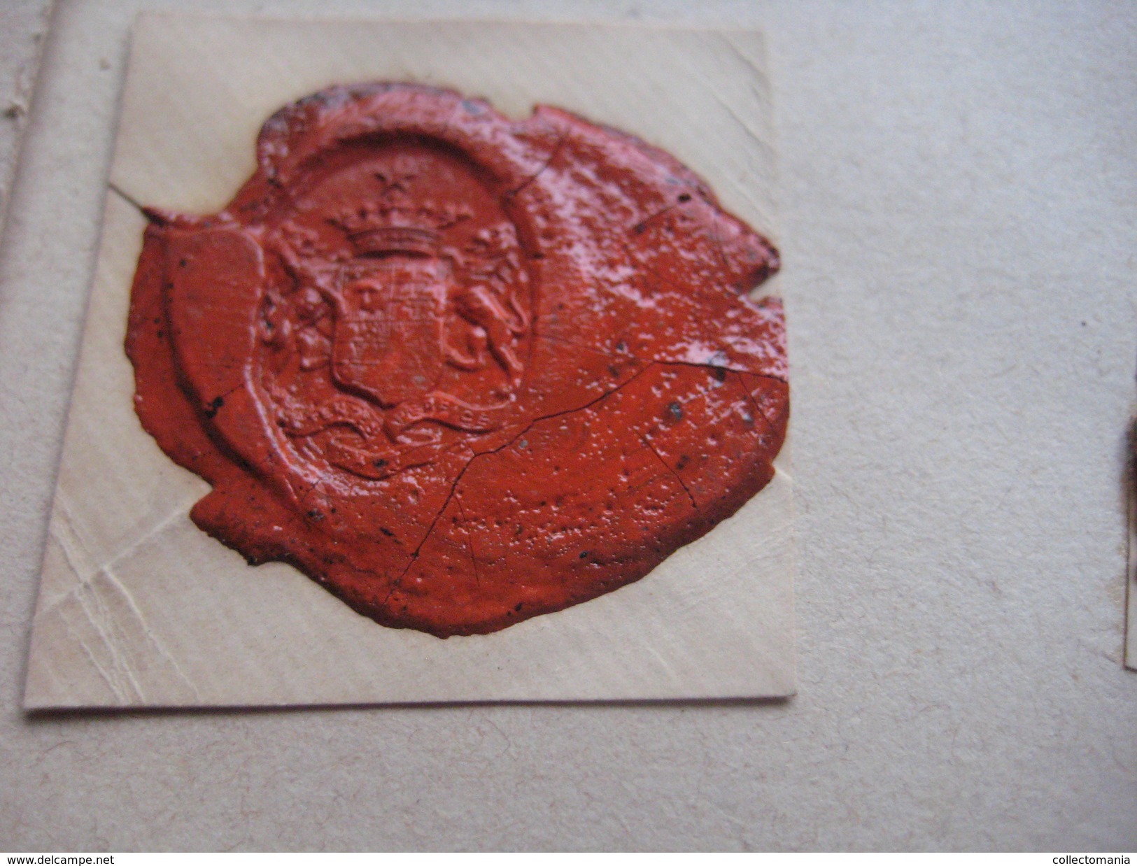 zegels van was - wax seals - lakzegels collection, 2cm à 4cm, before 1900 - sceaux de cire - adel familiekunde