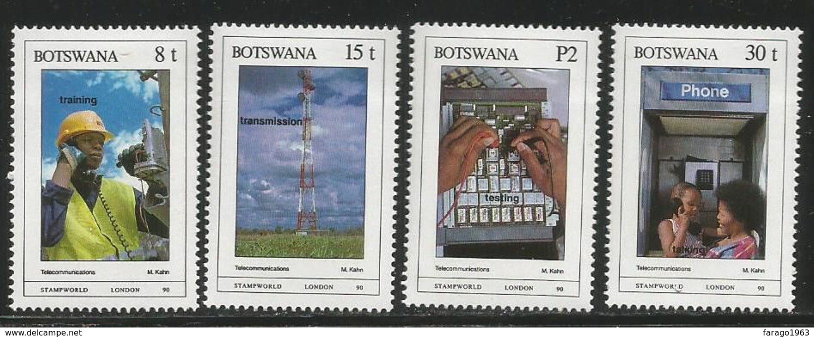 1990 Botswana Telephones Telecom Complete Set Of 4 MNH - Botswana (1966-...)