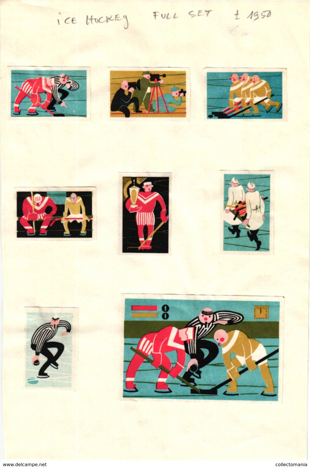 Set Match Box Labels 17 P Ice Hockey Sur Glace Auf Eis 1 Card Olympia 1932    2 Cards Olym 1936 Buvard Blotter Vloeip - Sonstige & Ohne Zuordnung