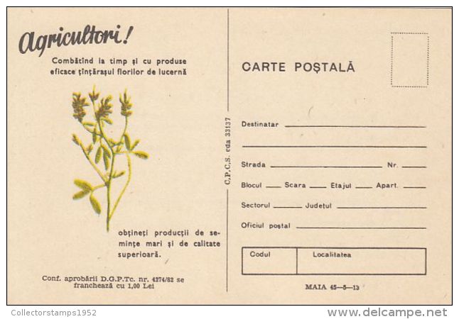 56972- ALFALFA DISEASE, PESTS ADVERTISING, AGRICULTURE - Cultures