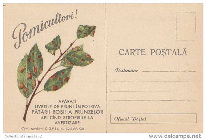56978- PLUM TREES DISEASE, PESTS ADVERTISING, AGRICULTURE - Cultures