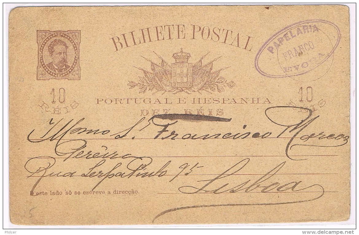 Portugal, 1892, Évora-Lisboa - Lettres & Documents