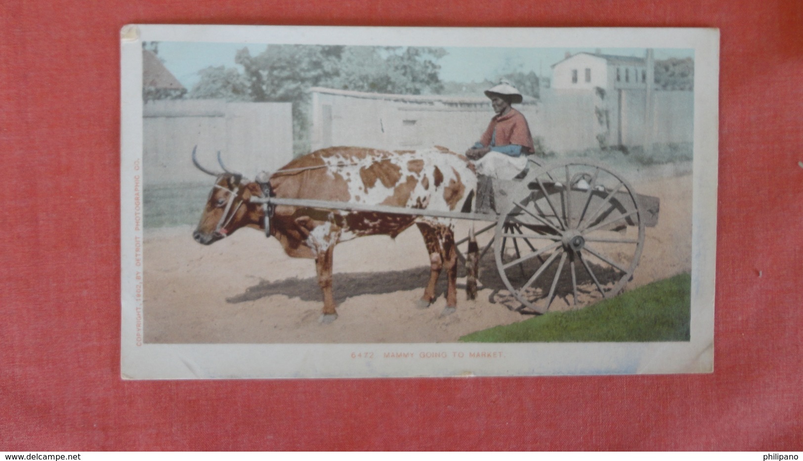 Black Americana   Ox Cart  Mammy Going To Market  UDB  -- Ref 2509 - Black Americana