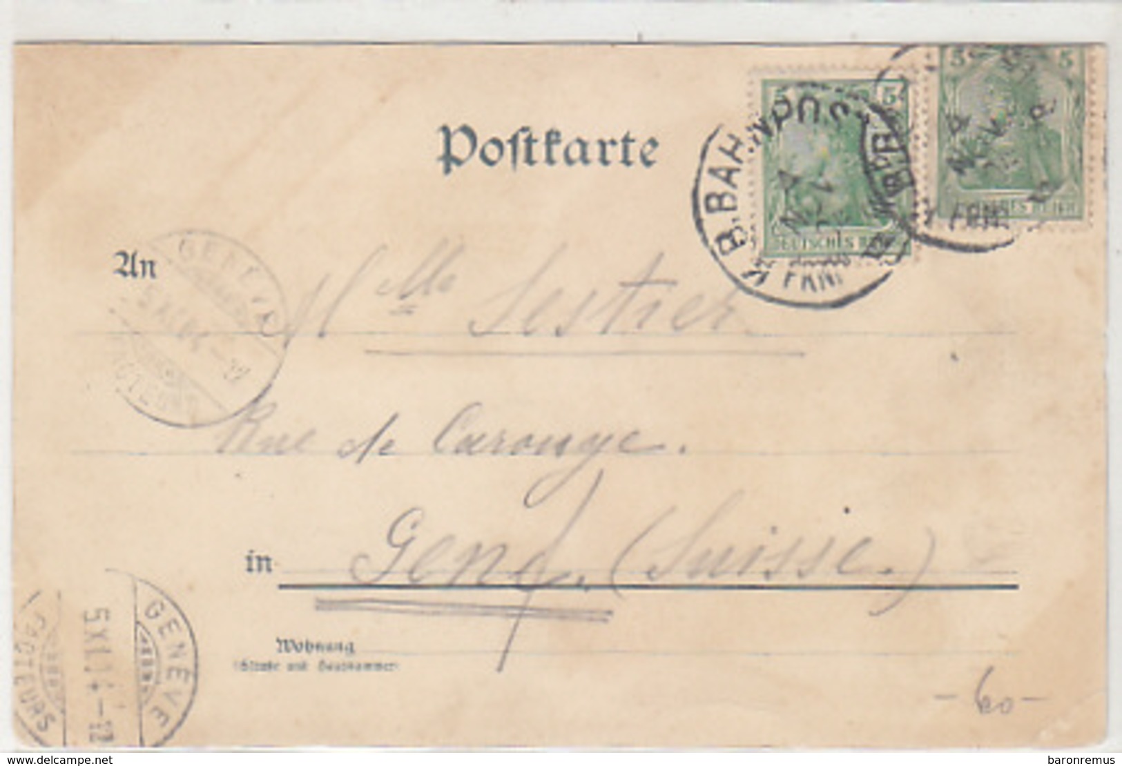 Gruss Aus Dem D-Zug - Litho - Bahnpoststempel - 1904   (170305) - Trenes