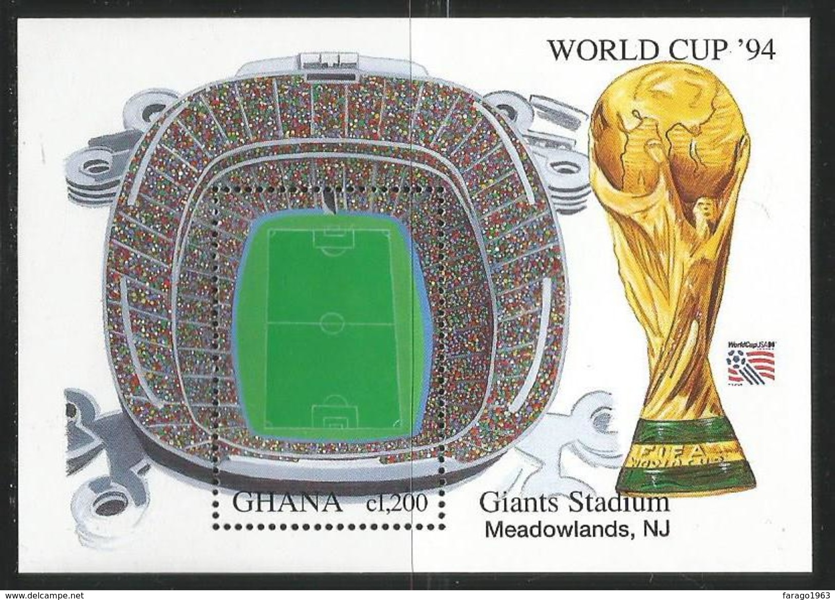 1994 Ghana World Cup Football  Complete Set Of 6 And 2 Souvenir Sheets MNH - Ghana (1957-...)