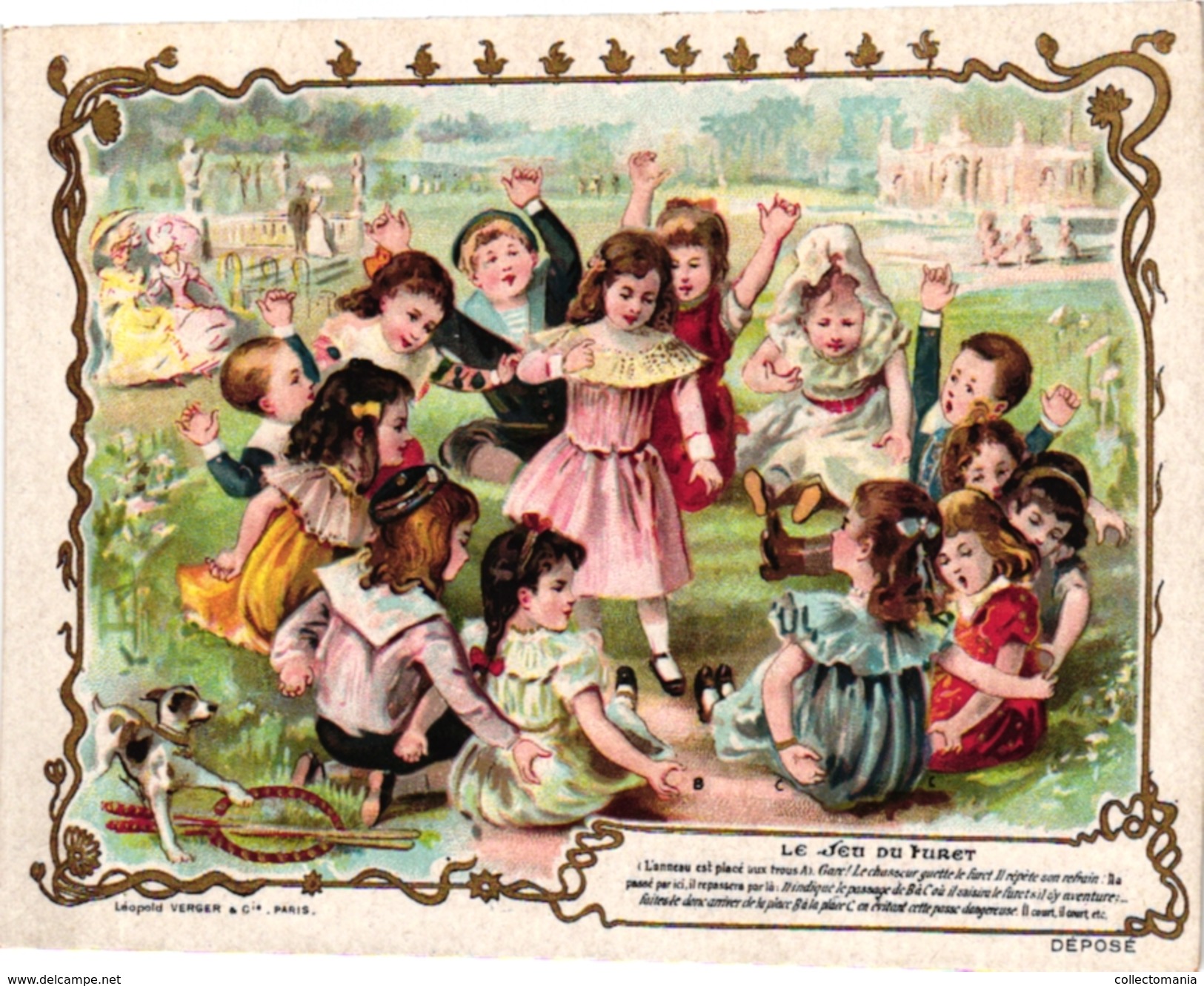 1 Card C1890 , Litho Sublime Jeux D'enfants, PUB A La Ville D' Auxerre Maison Bernheim  Imp L Verger Paris, Quality VG - Andere & Zonder Classificatie