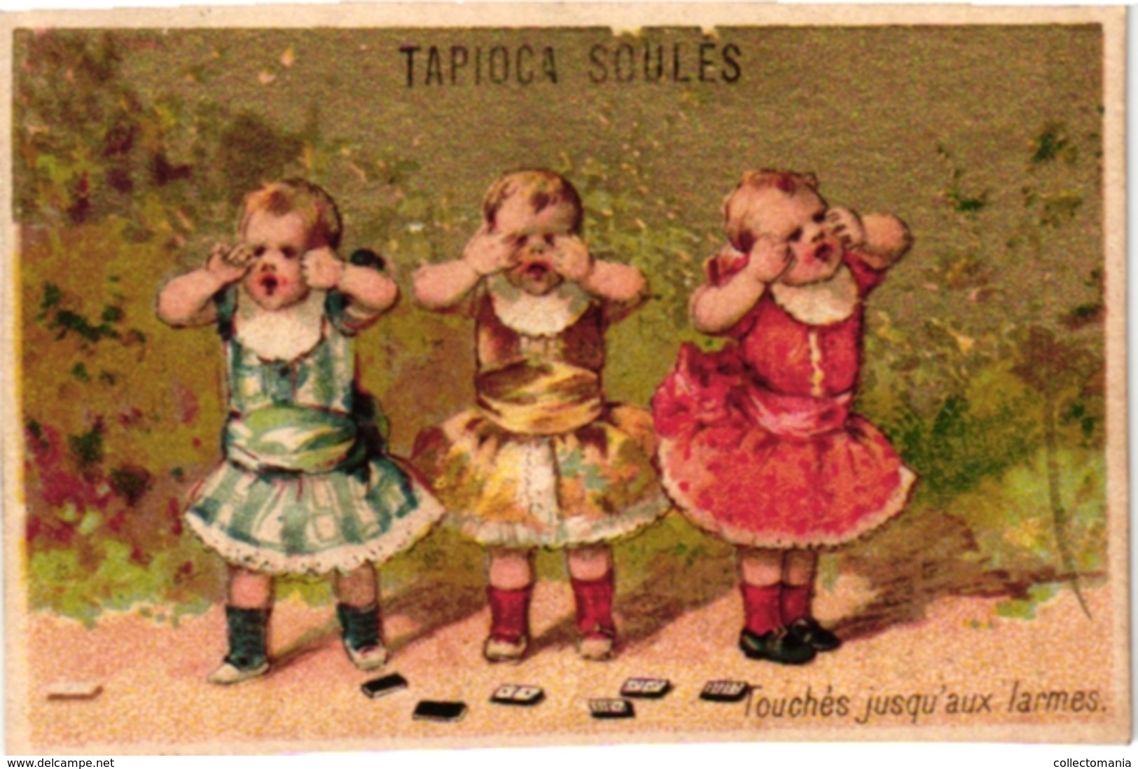 5 Cards  PUB Tapioca Soules BEBES Jouent DOMINO  Printer Champenois Paris - Autres & Non Classés