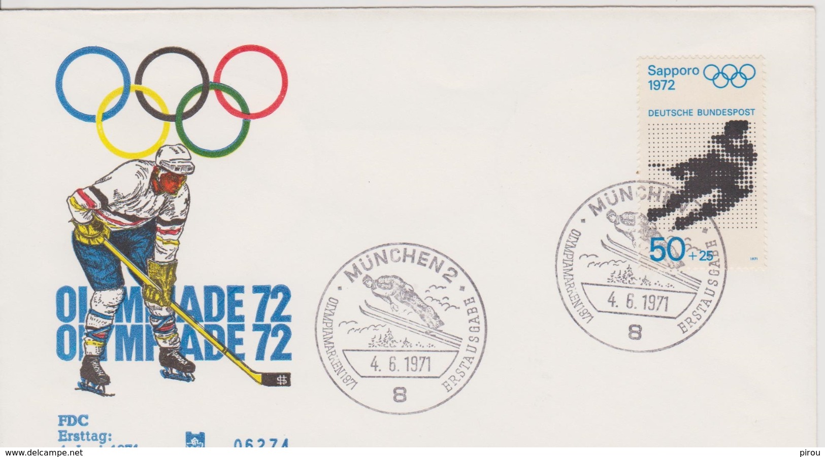 FDC ALLEMAGNE 1971 JEUX OLYMPIQUES  DE SAPPORO 1972 - Winter 1972: Sapporo