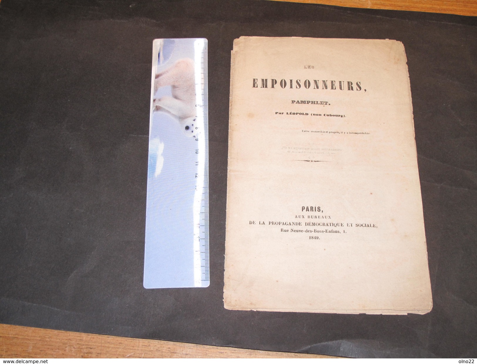 PAMPHLET PAR LEOPOLD NON COBOURG - Paris Aux Bureaux De La Propagande Démocratique Et Sociale 1849 18pp - 1800 - 1849