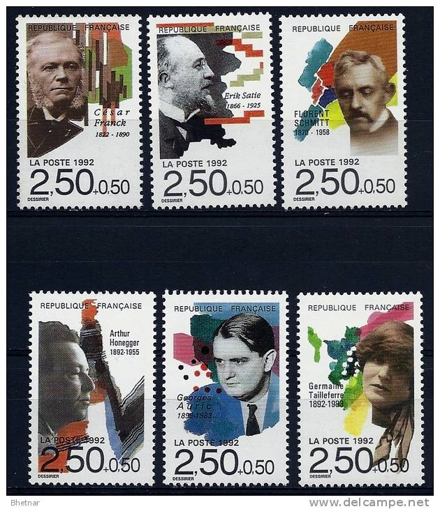 FR YT 2747 à 2752 " Musiciens Célèbres " 1992 Neuf** - Unused Stamps