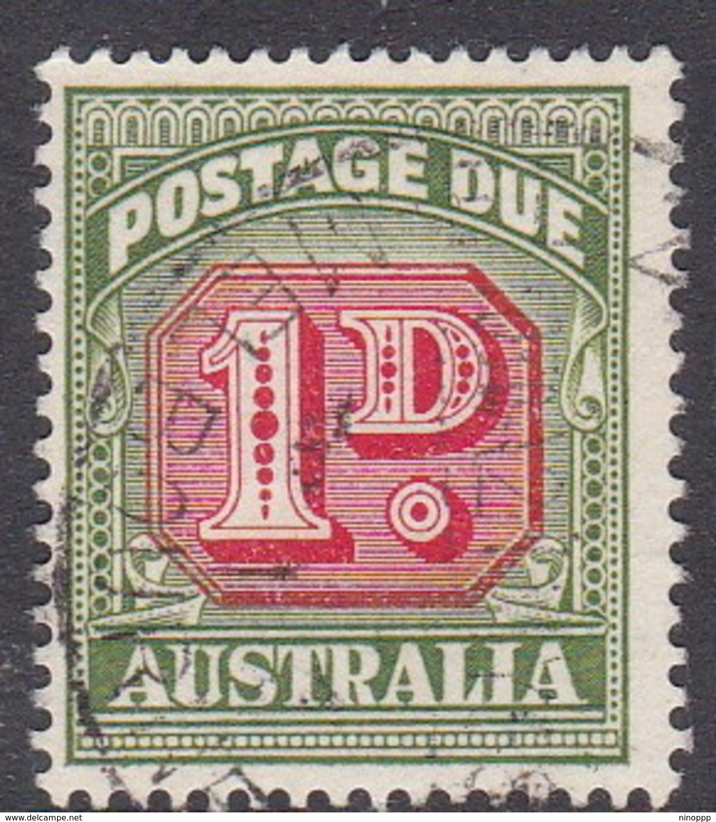 Australia Postage Due Stamps SG D133 1958 One Penny No Watermark Used - Impuestos