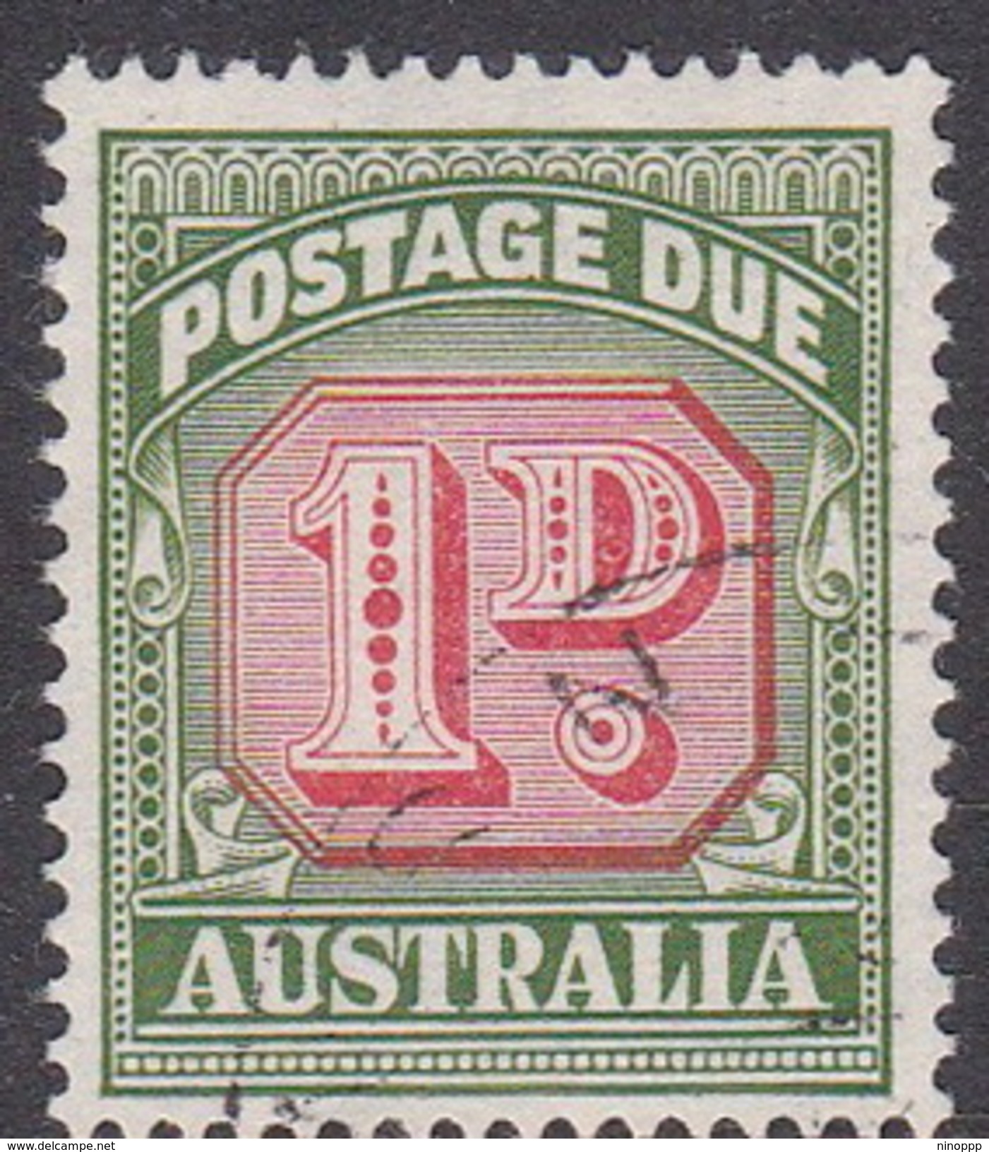 Australia Postage Due Stamps SG D133a 1959 One Penny No Watermark Used - Strafport