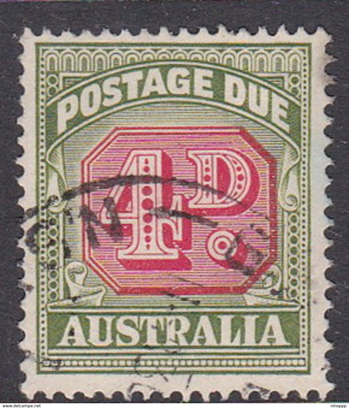 Australia Postage Due Stamps SG D135 1958 Four Pennies No Watermark Used - Segnatasse