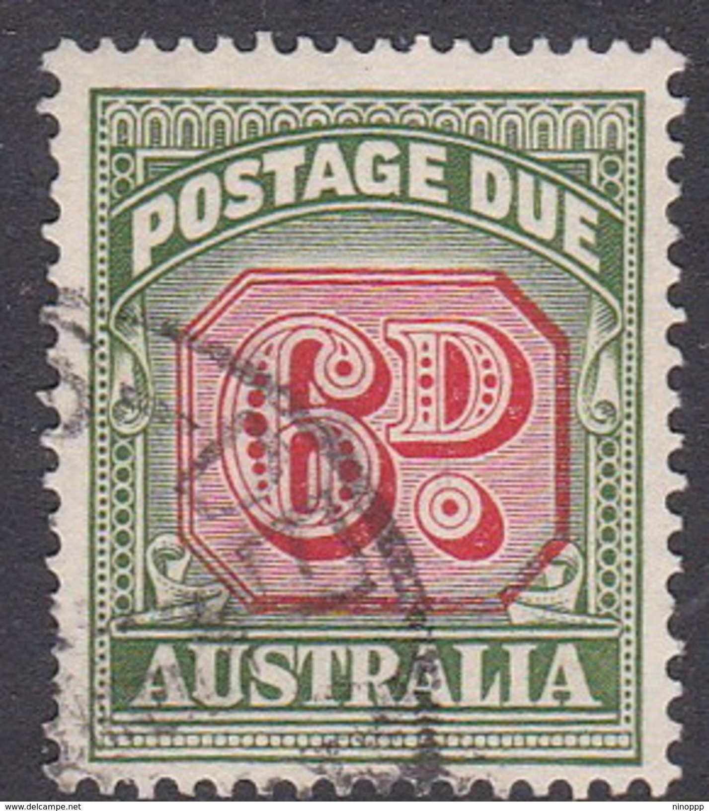 Australia Postage Due Stamps SG D137 1960 Six Pennies No Watermark Used - Port Dû (Taxe)