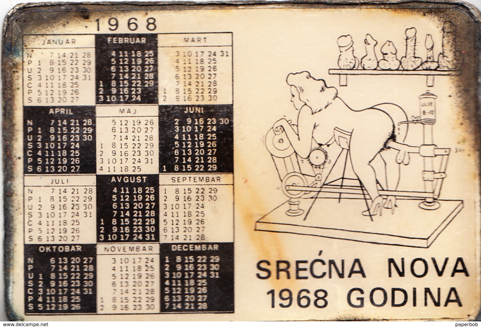 CALENDAR 1968-SEX,SEXY,RARE!! - Petit Format : 1961-70