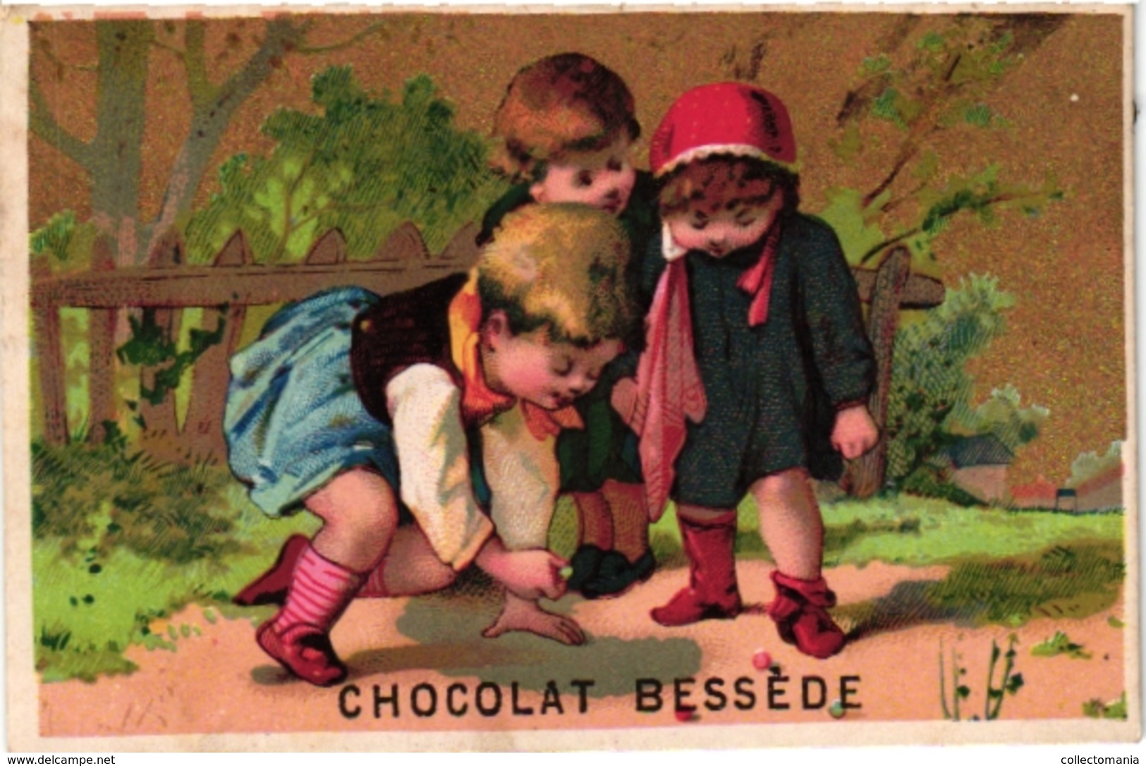 6Cards C1900 PUB  Choc De Guyenne Imp Champenois Choc Bessède Van Leckwijck   Play At Marbles Jouer Aux Billes Murmeln - Autres & Non Classés