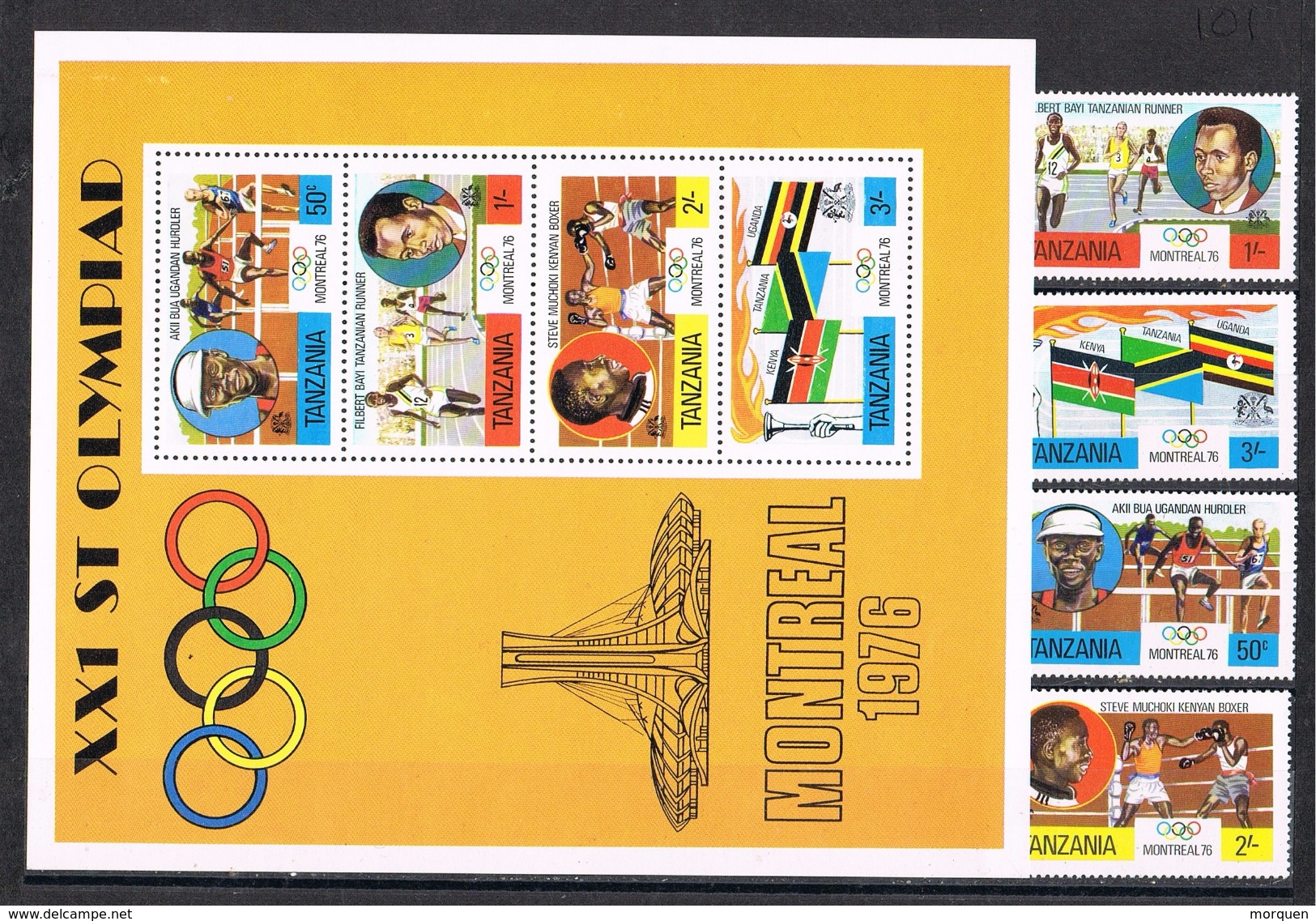 Serie Y Hojita Juegos Olimpicos Montreal 1976. TANZANIA ** - Verano 1976: Montréal