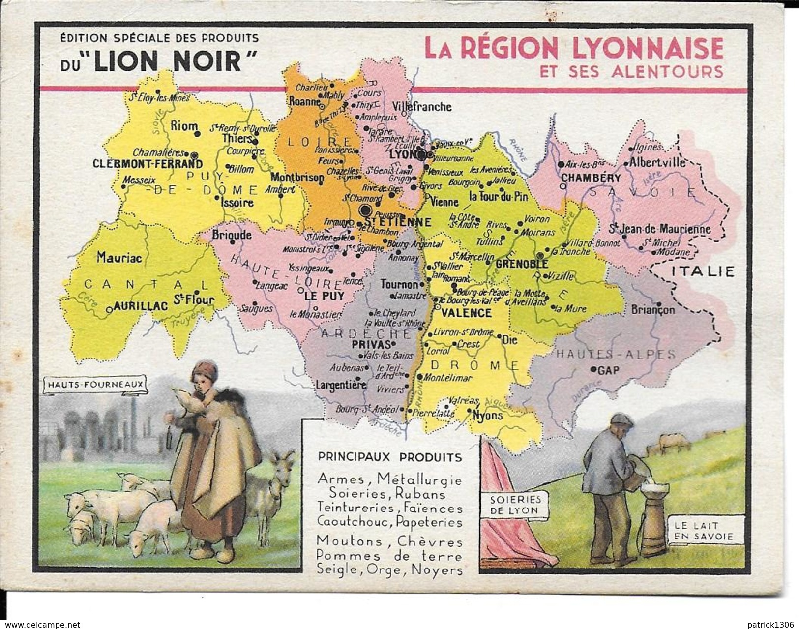 CPA Géographique LA REGION LYONNAISE, Publicité LION NOIR  13236 - Altri & Non Classificati