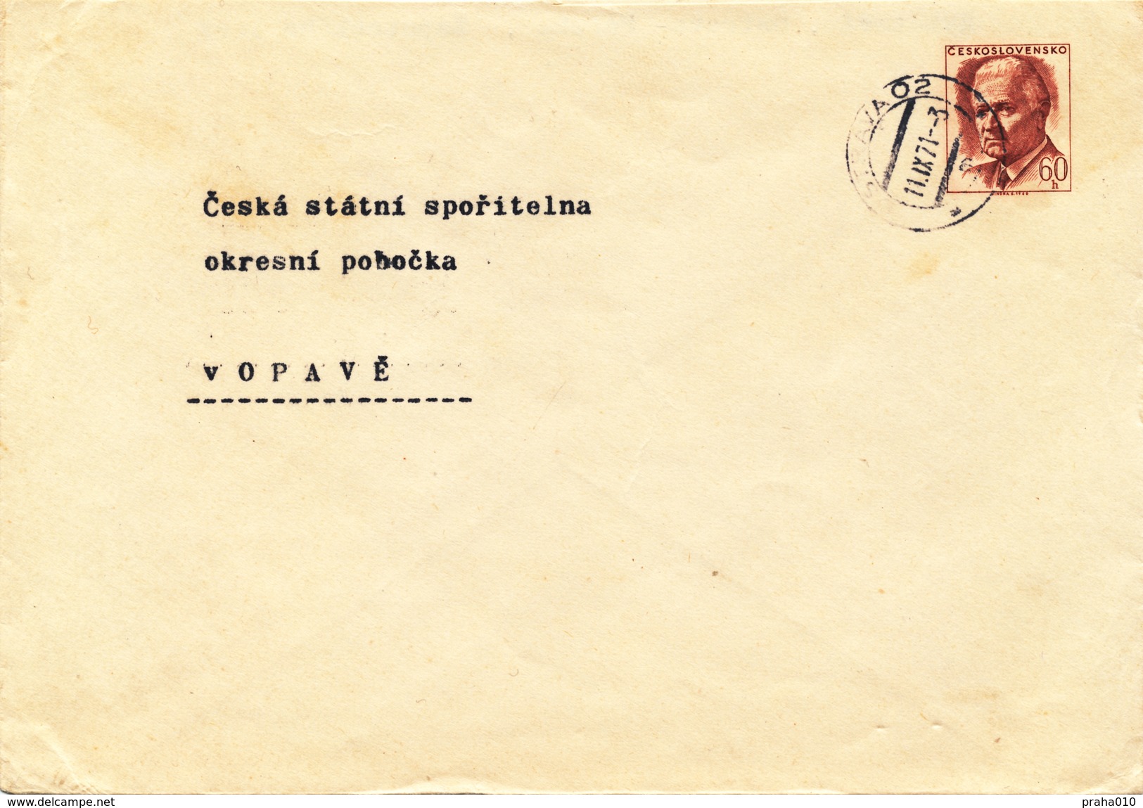 L3486 - Czechoslovakia (1971) Ostrava 02 (Postal Stationery: President Ludvik Svoboda (1895-1979)), Handmade Postmark - Briefe