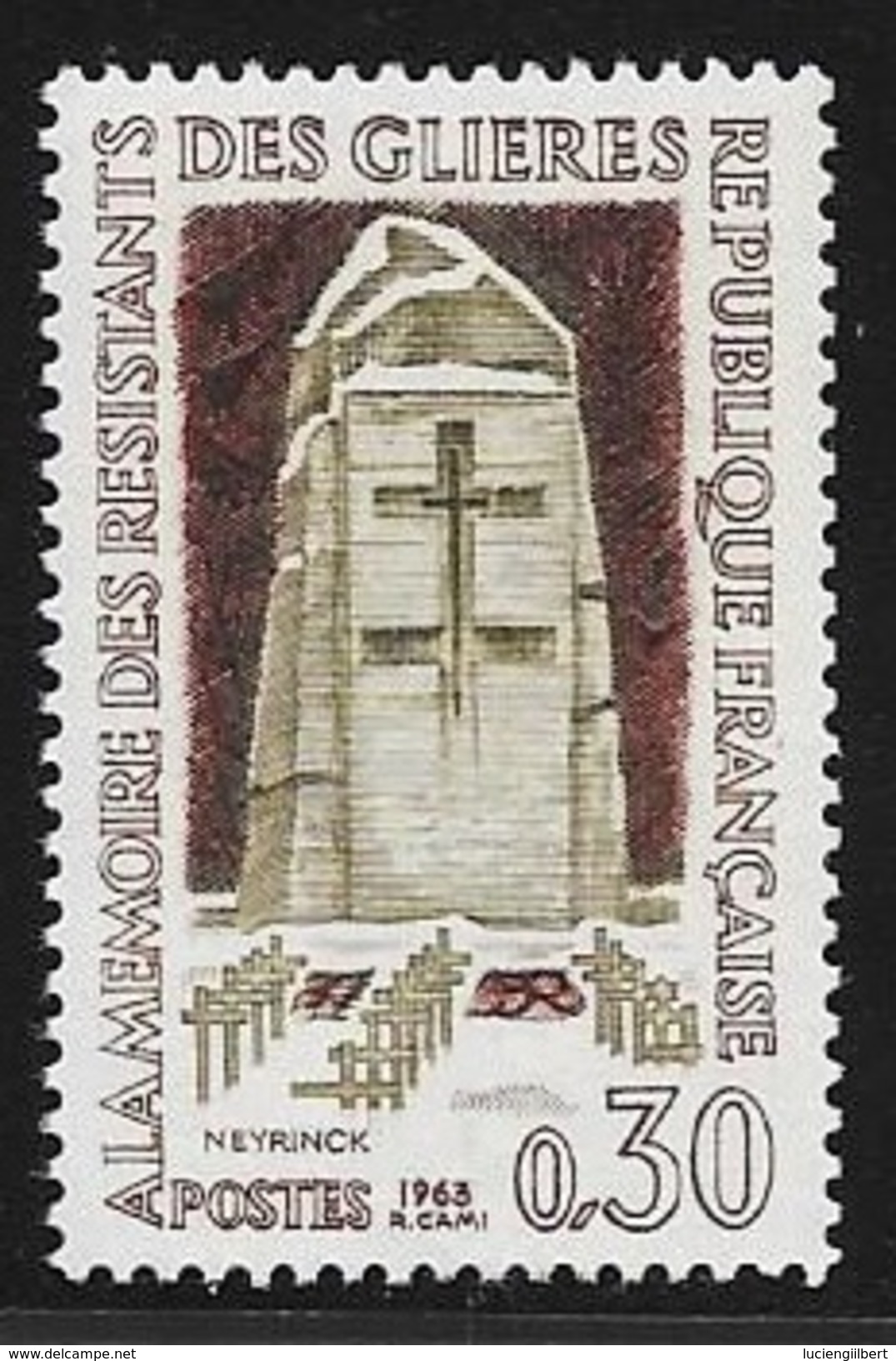 N° 1380   FRANCE  -  NEUF  -  HAUT LIEU DE LA RESISTANCE DE GLIERES   -  1963 - Unused Stamps