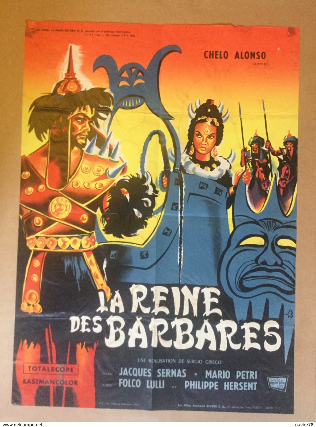 Affiche Cinéma Originale Du Film LA REINE DES BARBARES De SERGIO GRIECO 1961 - Affiches & Posters