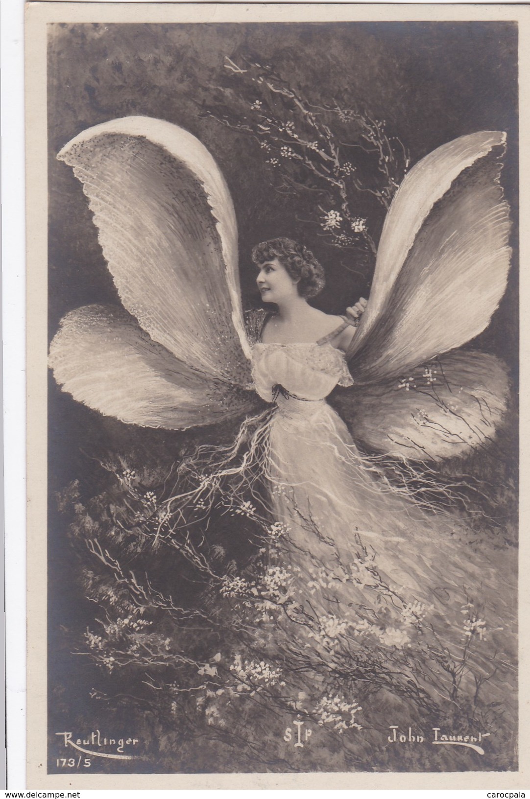 Cartes 1905 SERIE PHOTO REUTLINGER ET JOHN LAURENT / FEMME EN PAPILLON - Artistes