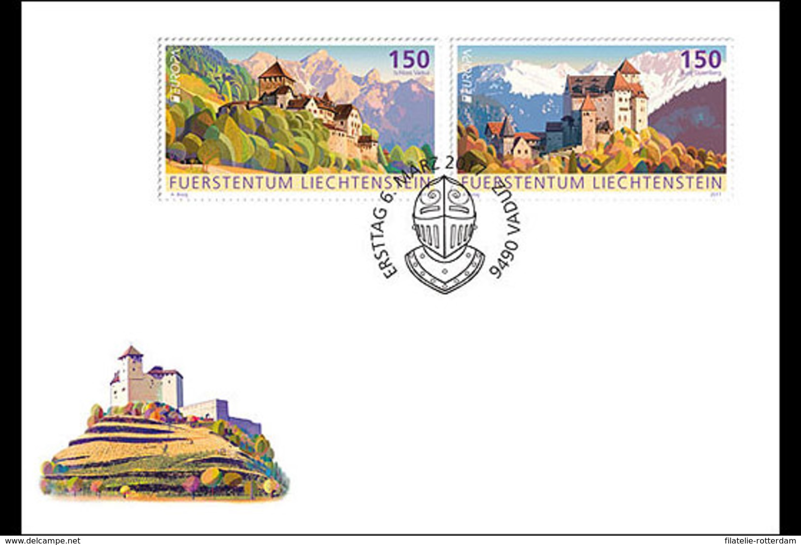 Liechtenstein - Postfris / MNH - FDC Europa, Kastelen 2017 - Ungebraucht