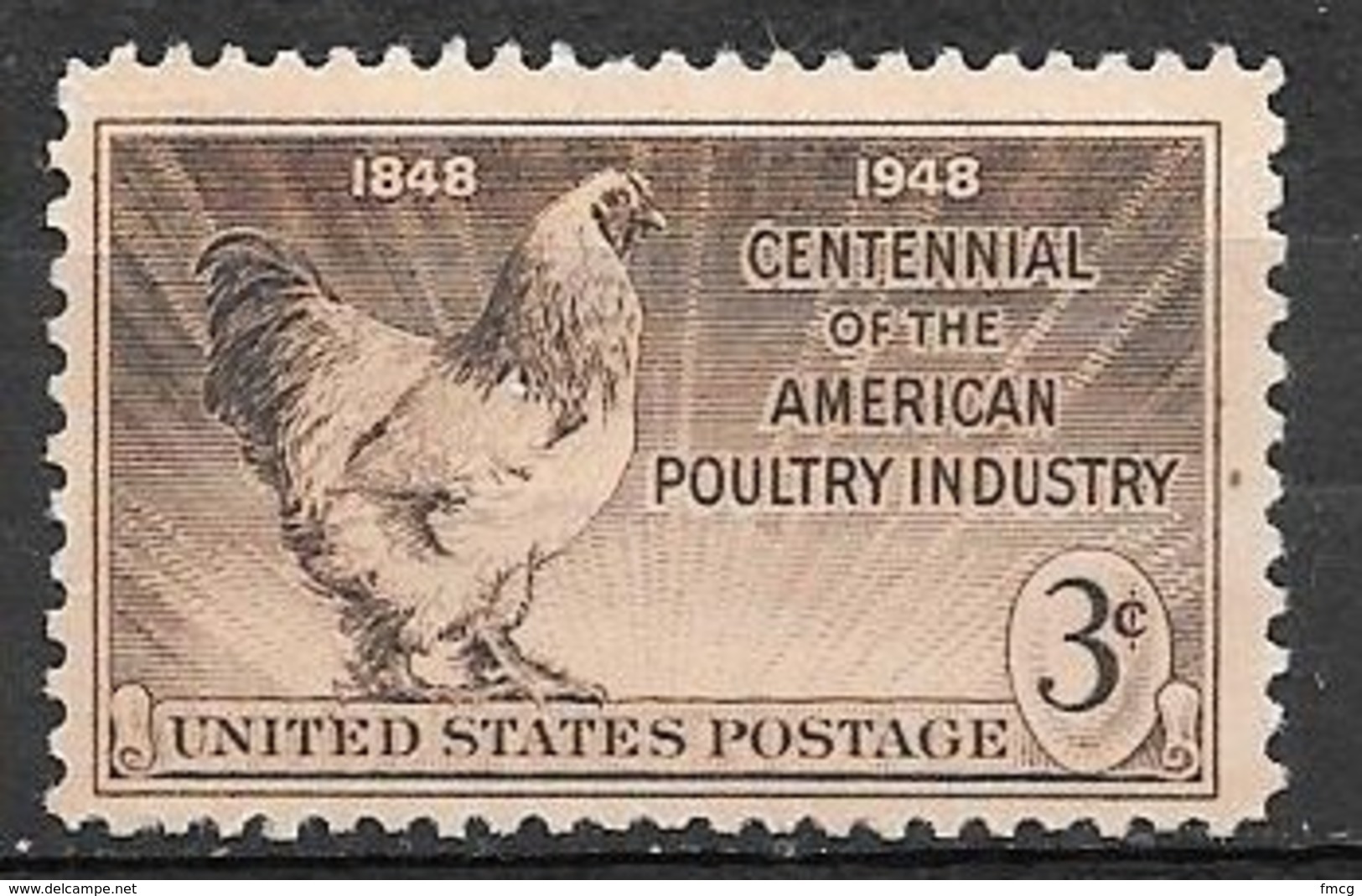 1948 3 Cents Poultry Mint Never Hinged - Ongebruikt