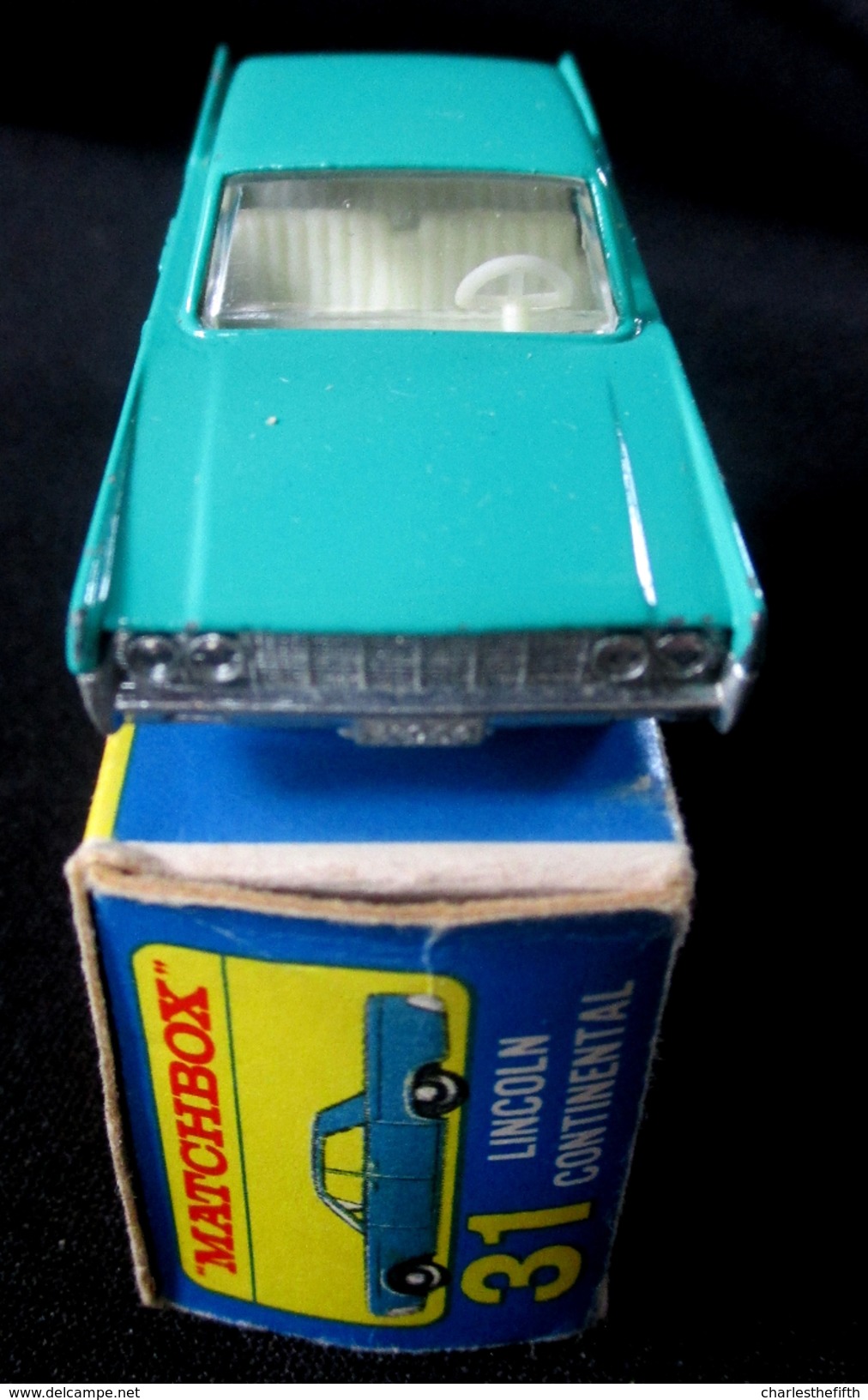 LESNEY - MATCHBOX *** NR 31 LINCOLN CONTINENTAL -  ORIGINAL BOX - VOITURE CONDITION A - EN BOITE ORIGINALE *** 1964 ! - Toy Memorabilia