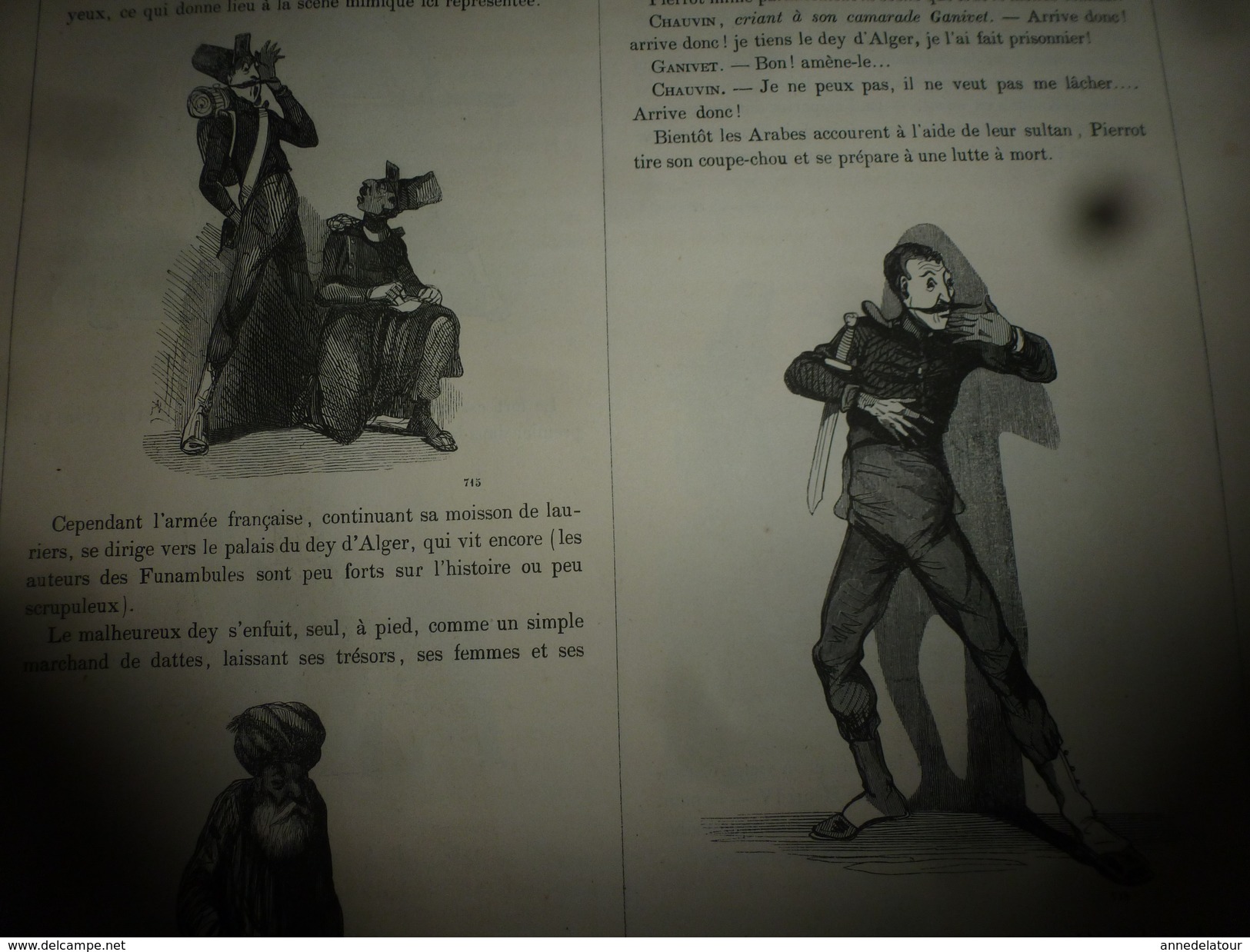 1840 Pierrot en Afrique,mélo orné de combat de sabre à quatre,moulinets,etc;SATAN ou le pacte infernal - MUSEE PHILIPON