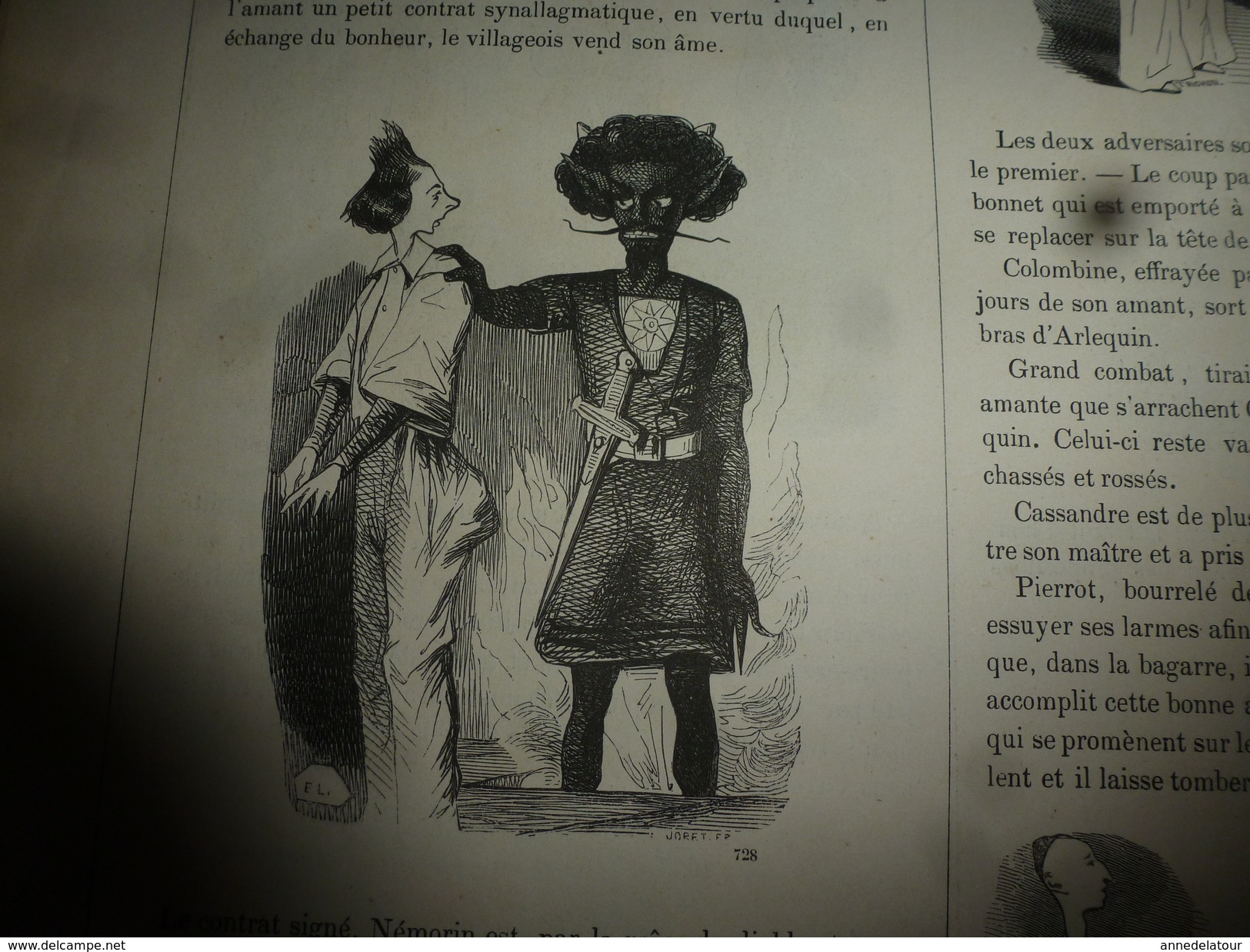 1840 Pierrot en Afrique,mélo orné de combat de sabre à quatre,moulinets,etc;SATAN ou le pacte infernal - MUSEE PHILIPON