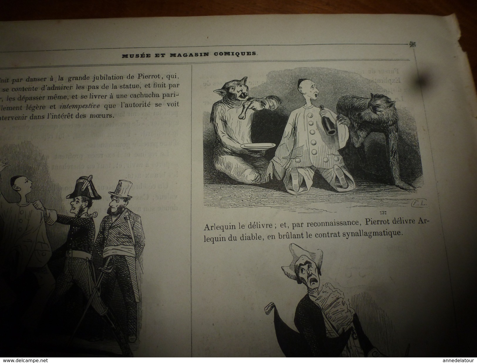 1840 Pierrot en Afrique,mélo orné de combat de sabre à quatre,moulinets,etc;SATAN ou le pacte infernal - MUSEE PHILIPON