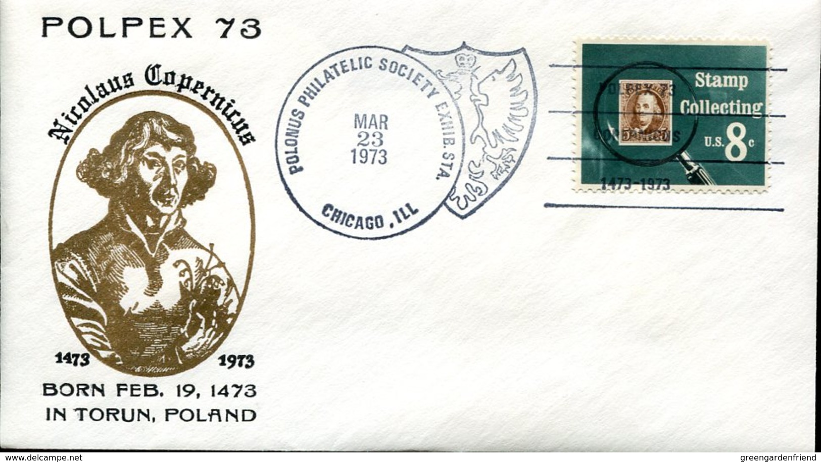 19316 U.s.a.,special Cover With Postmark 1973 Chicago, Polpex, Nicolas Copernic, Kopernikus,copernicus,kopernika - Astronomie