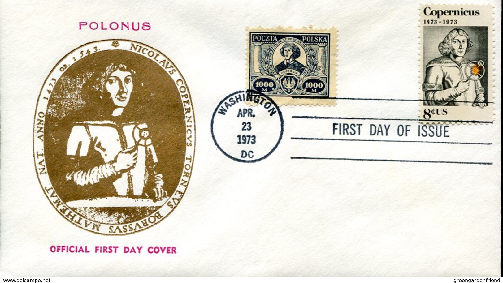 19321 U.s.a.,special Cover With Fdc Postmark 1973 Polonus  , Nicolas Copernic, Kopernikus,copernicus,kopernika - Astronomùia