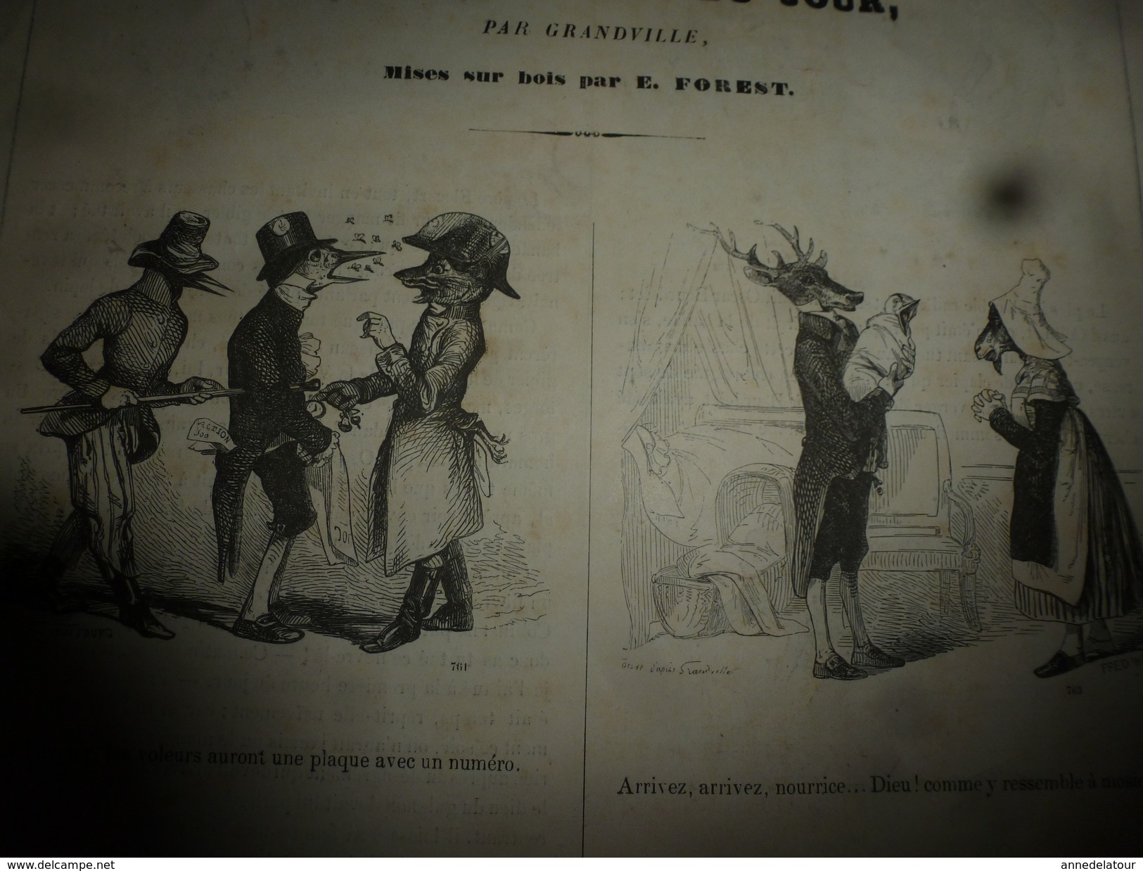 1840 LES CHASSEURS parisiens,par E.Bourget -dessins de Cham;METAMORPHOSE par Granville, bois de Forest - MUSEE PHILIPON